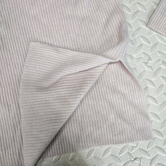 Line 100% Cashmere Sweater Womens Medium Light Pink Ribbed Knit Bell Sleeves - Picture 6 of 10